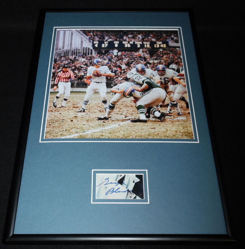 George Blanda Signed Framed 12x18 Photo Display Oilers Kentucky