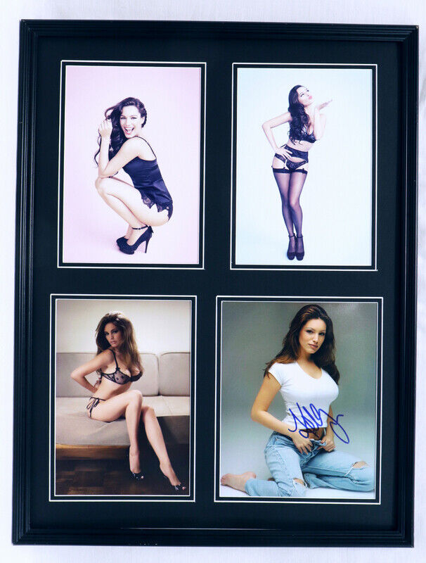 Kelly Brook Signed Framed 18x24 Lingerie Photo Set 