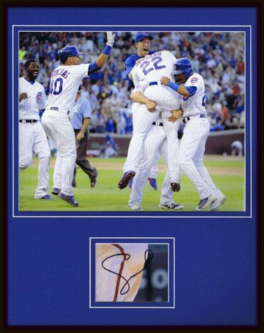 Jason Heyward Signed Framed 11x14 Photo Display JSA Cubs