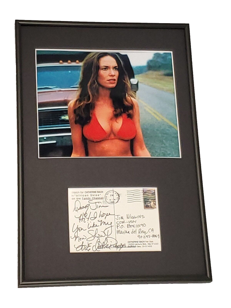 Catherine Bach Signed Framed 12x18 Postcard + Photo Display Daisy Duke