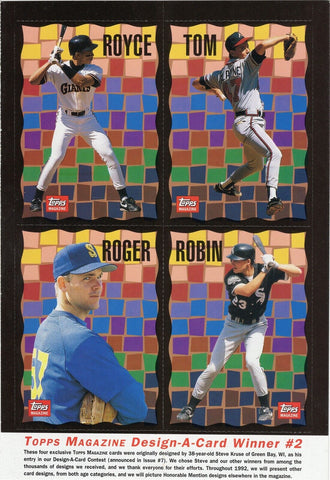 VINTAGE 1992 Topps Magazine Uncut Card Sheet w/ Tom Glavine Robin Ventura