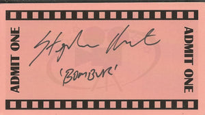 Stephen Hunter Signed 3x5.5 Card Bombur The Hobbit B