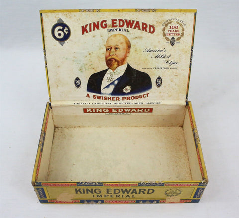 VINTAGE Swisher King Edward Empty Cigar Box Jacksonville Florida