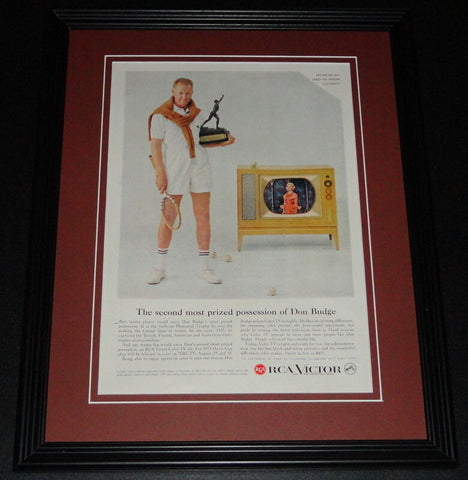 1959 RCA Victor TV Don Budge 11x14 Framed ORIGINAL Vintage Advertisement