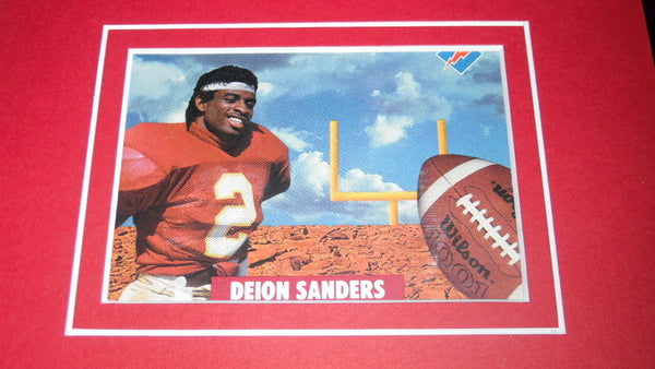 Deion Sanders Framed ORIGINAL Star Pics Rookie Card & Photo Set Florida State