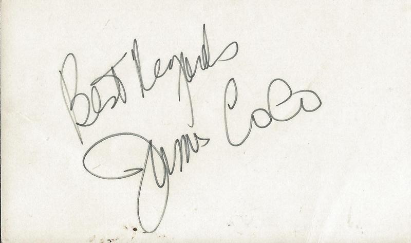 James Coco Signed 3x5 Index Card Muppets Take Manhattan Only When I Laugh