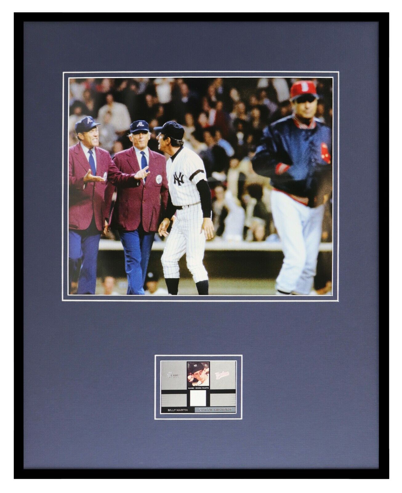 Billy Martin 16x20 Framed Game Used Pants & Photo Display Yankees