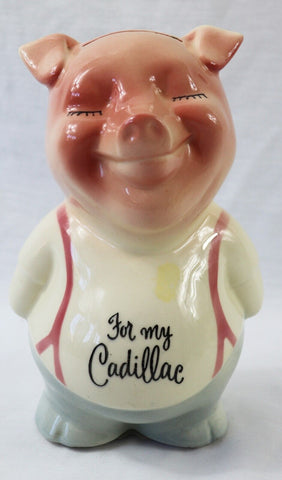 VINTAGE Royal Copley 8" Ceramic Piggy Bank For My Cadillac