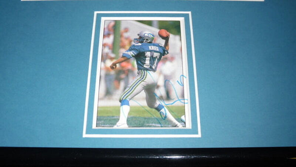 Dave Krieg Signed Framed 11x14 Photo Display JSA Seattle Seahawks