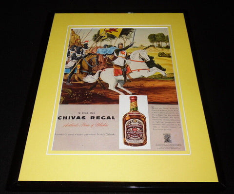 1958 Chivas Regal Scotch Whiskey Framed ORIGINAL Vintage Advertisement  