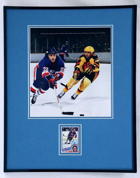 Mike Bossy Signed Framed 16x20 Photo Display NY Islanders B