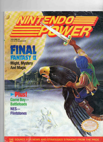 VINTAGE Nov 1991 Nintendo Power Magazine #30 Final Fantasy II Battletoads