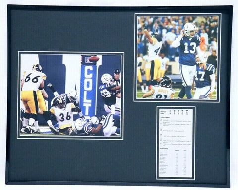 2006 Steelers vs Colts Playoff Framed Photo & Boxscore Display Bettis Fumble