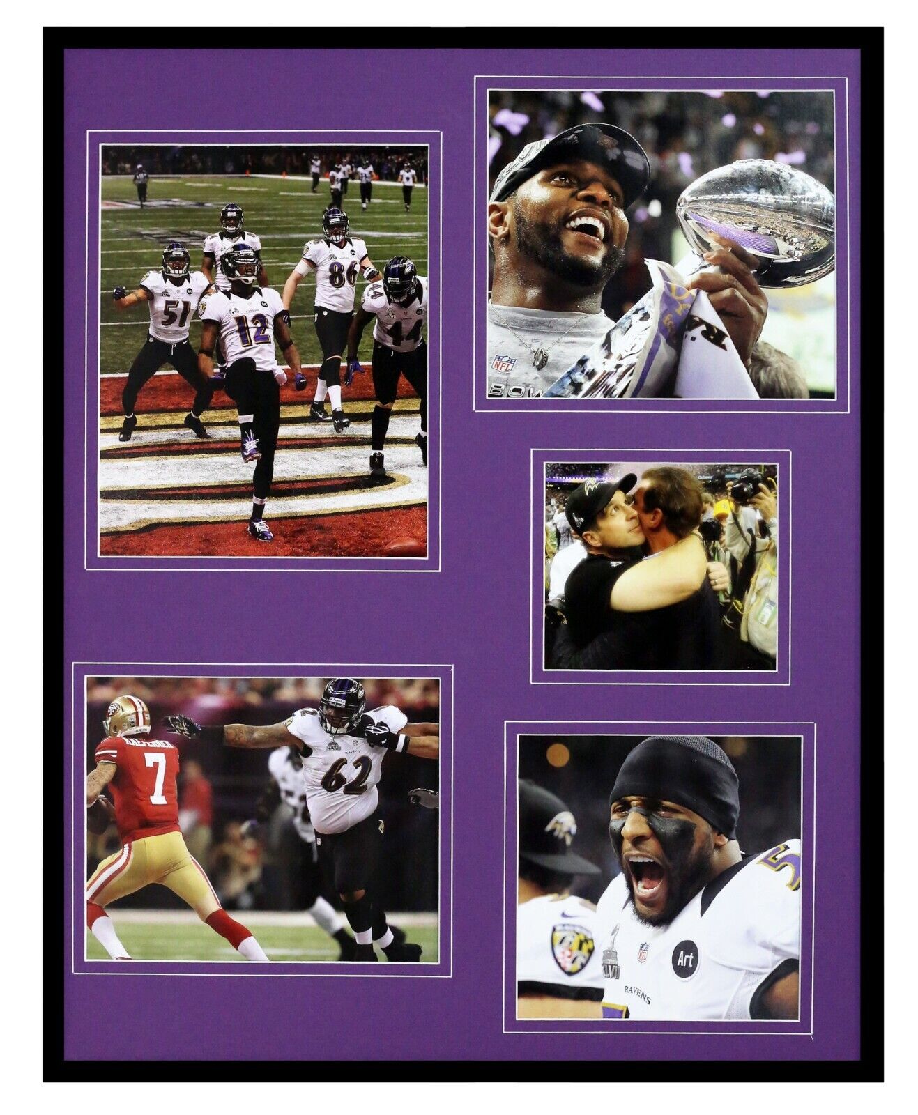 2012 Baltimore Ravens Super Bowl XLVII Framed 16x20 Photo Collage