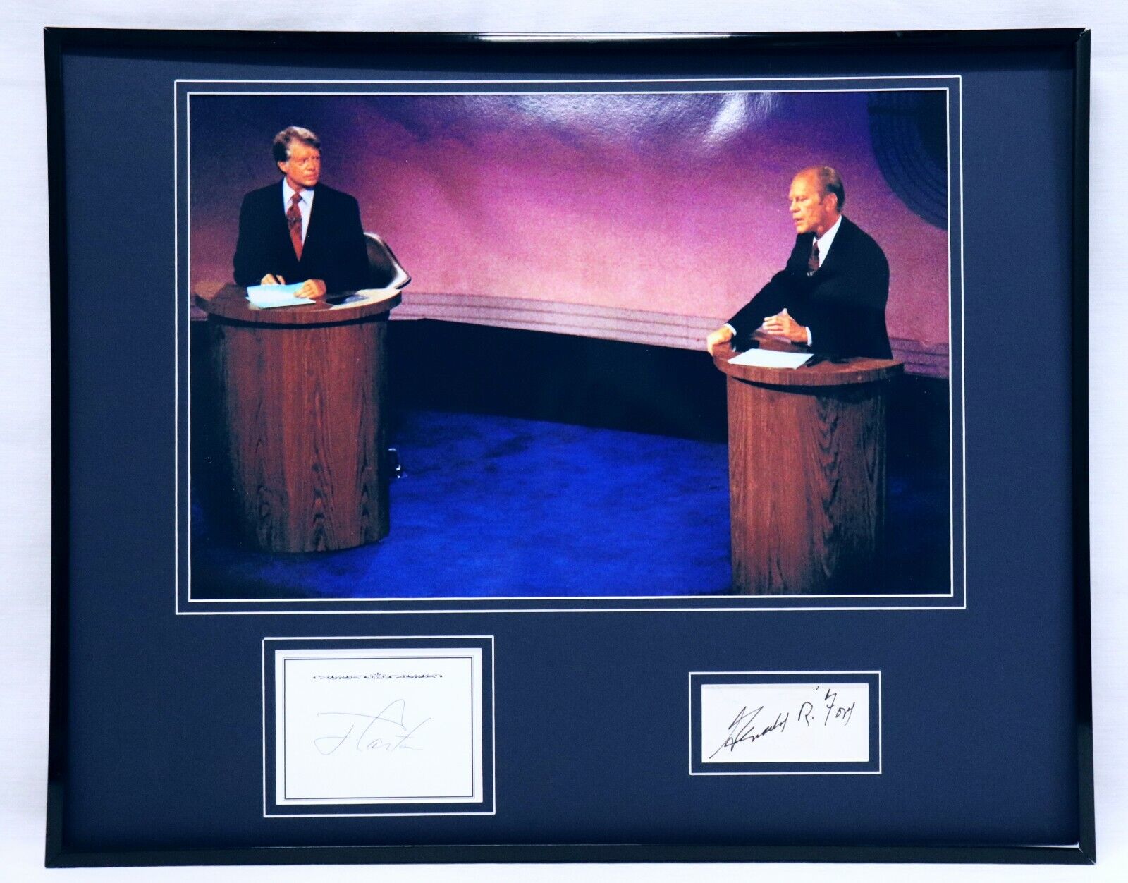 Jimmy Carter & Gerald Ford Dual Signed Framed 16x20 Photo Display JSA