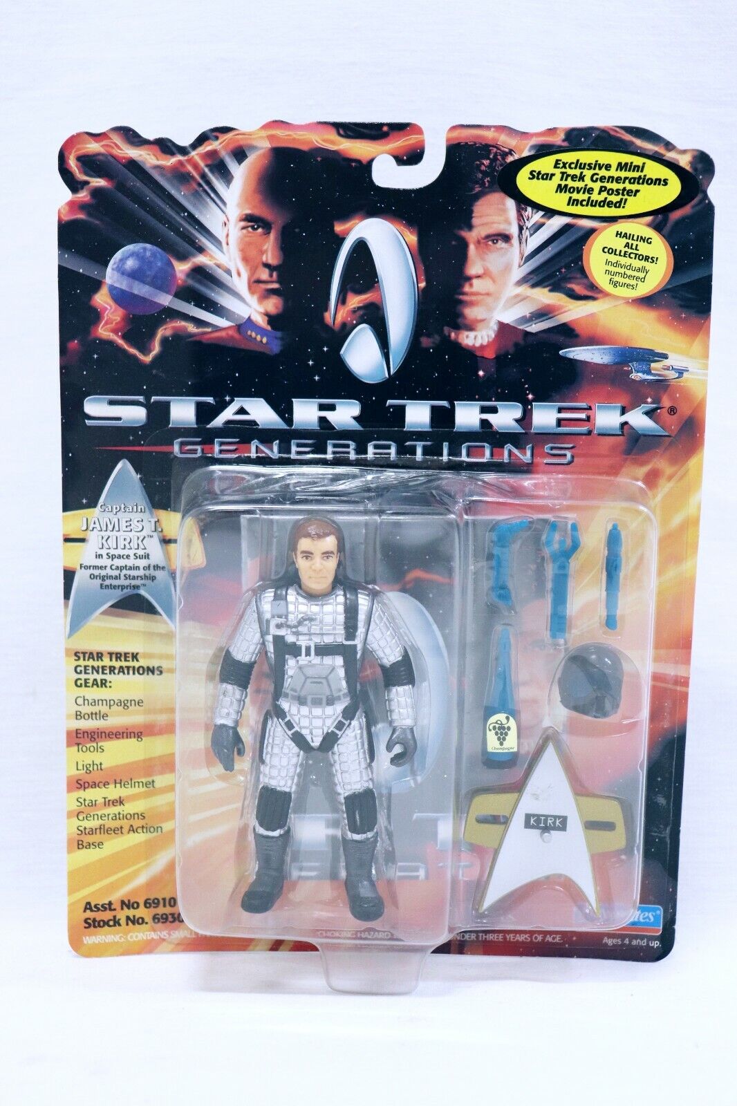 VINTAGE SEALED 1994 Star Trek Generations Captain James Kirk Action Figure