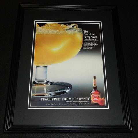 1987 Peachtree Schnapps DeKuyper Framed 11x14 ORIGINAL Vintage Advertisement