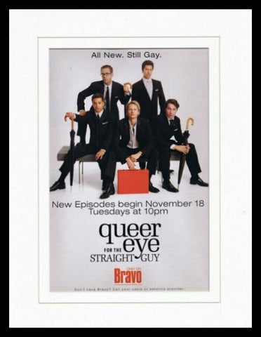 2003 Queer Eye for the Straight Guy Bravo Framed 11x14 ORIGINAL Advertisement