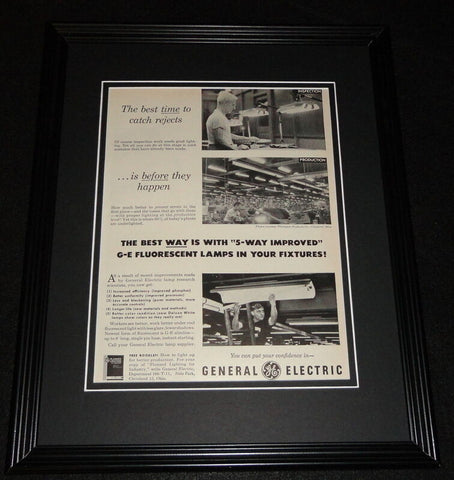 1951 GE General Electric Lamps 11x14 Framed ORIGINAL Vintage Advertisement