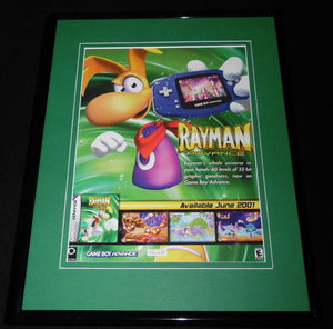 Rayman Advance 2001 Game Boy Advance Framed 11x14 ORIGINAL Advertisement