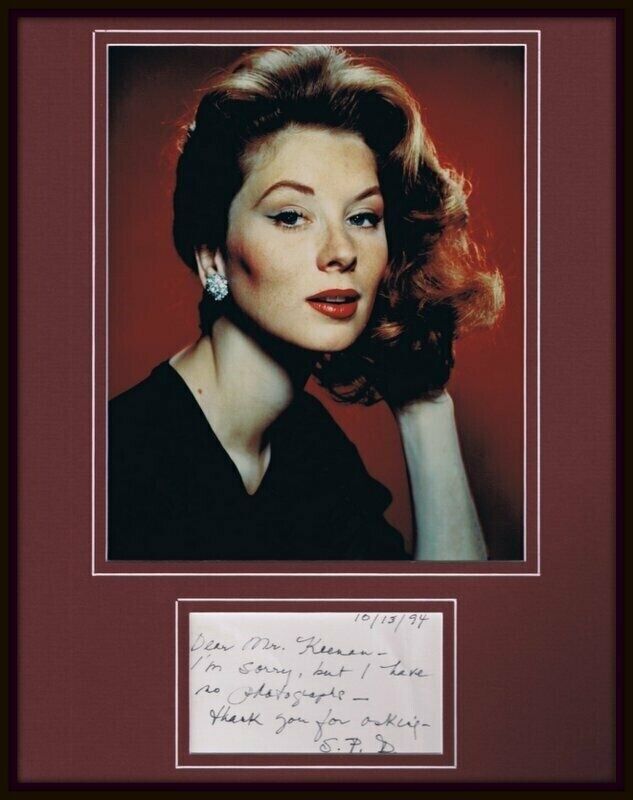 Suzy Parker Signed Framed 11x14 Note & Photo Display