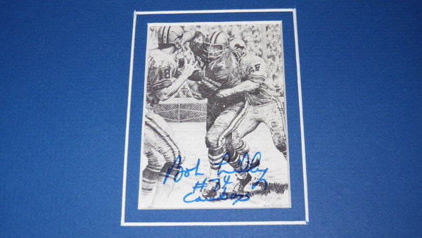 Bob Lilly Signed Framed 11x14 Photo Display vs Bart Starr Cowboys 