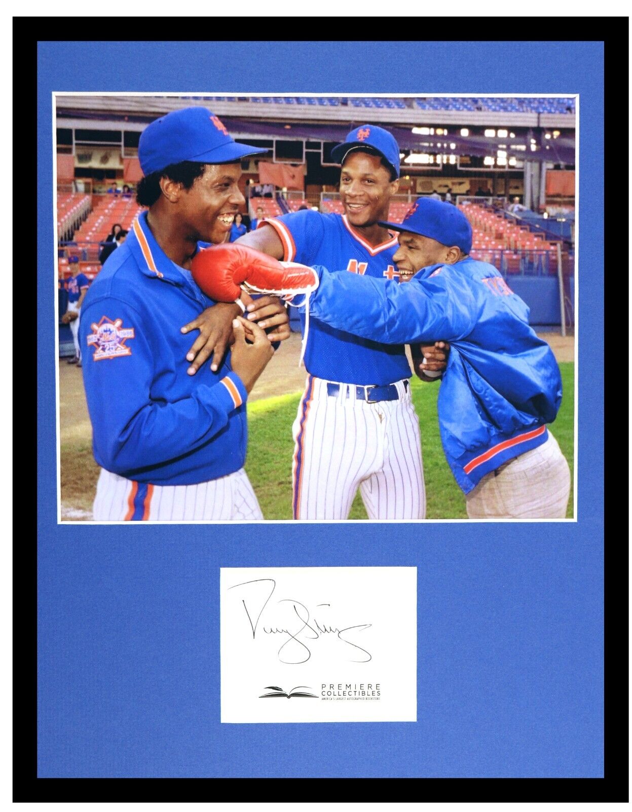 Darryl Strawberry Signed Framed 11x14 Photo Display PREMIERE w/ Tyson + Gooden