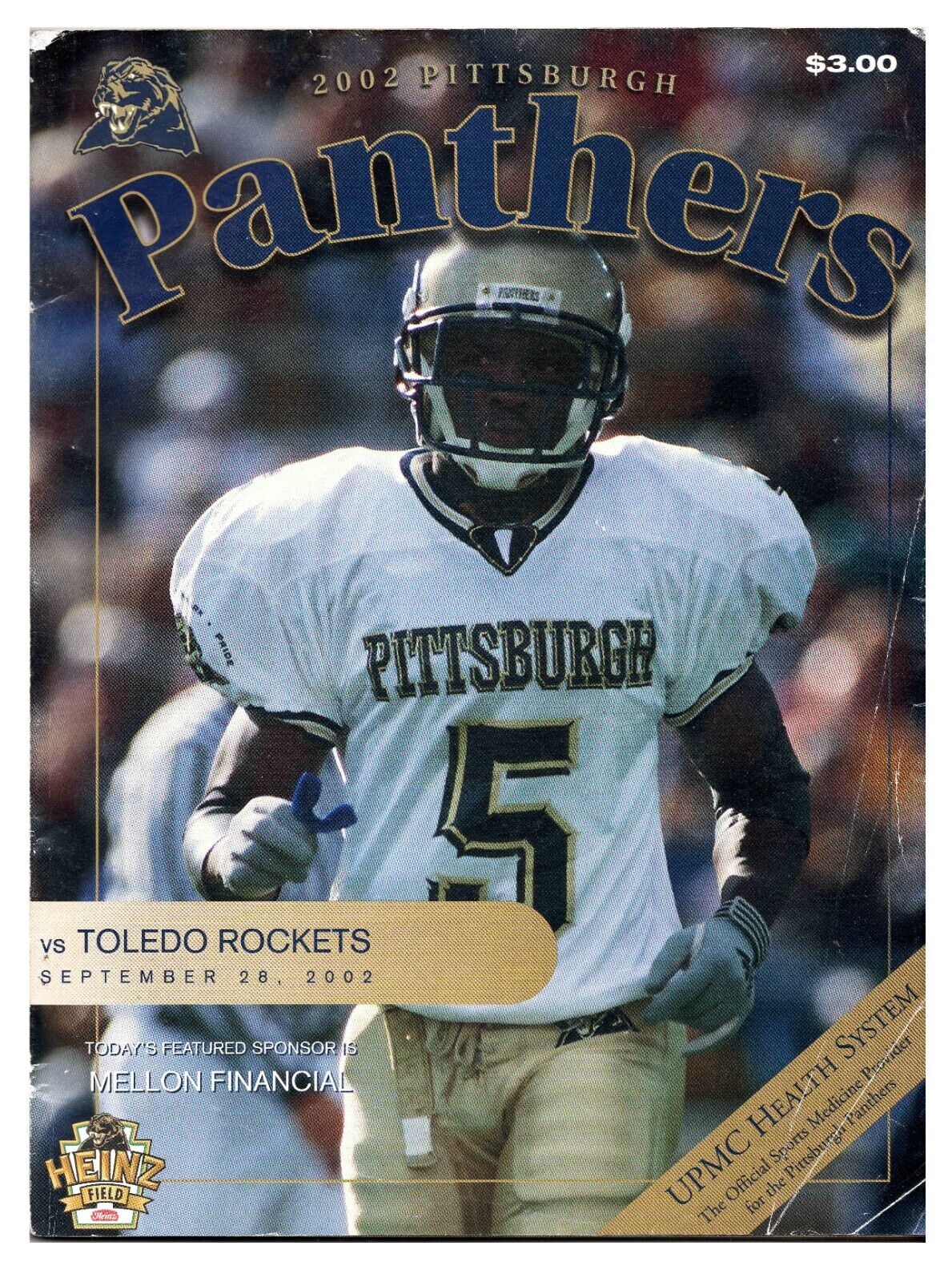 Sep 28 2002 Toledo vs Pitt Panthers Program Larry Fitzgerald 121 Yards 2 TD