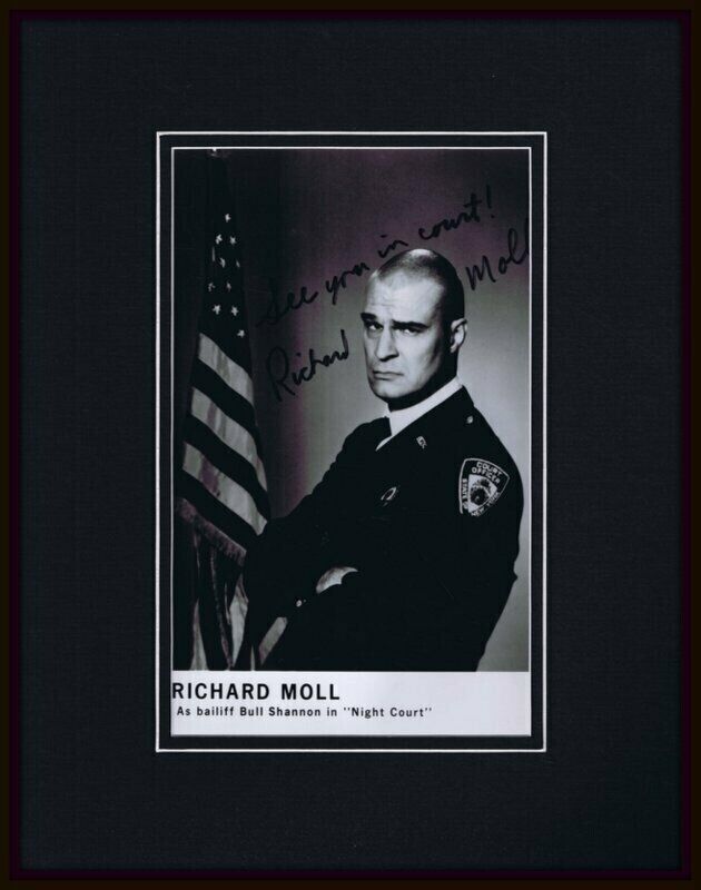 Richard Moll Signed Framed 11x14 Photo Display Night Court See You in Court Insc