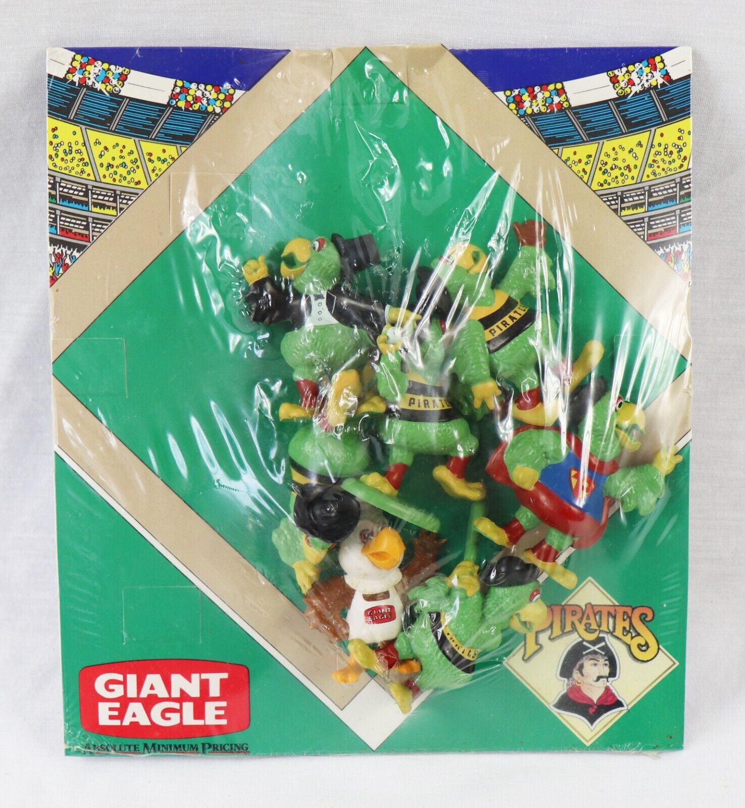 VINTAGE 1990s Giant Eagle & Pittsburgh Pirate Parrot Figure Complete Set