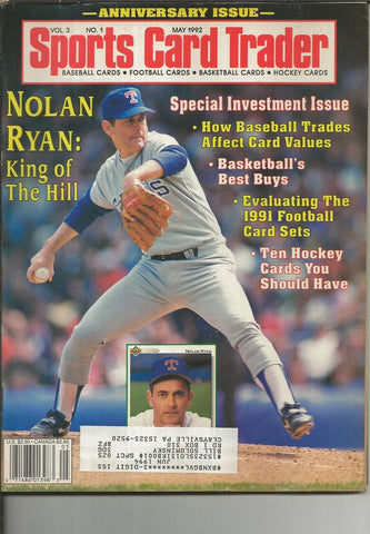 ORIGINAL Vintage May 1992 Sports Card Trader Magazine Nolan Ryan