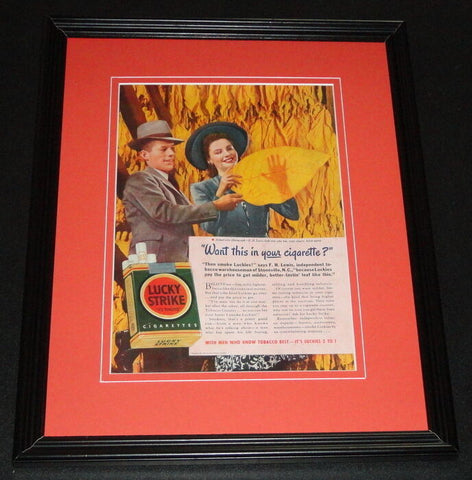 1941 Lucky Strike Framed ORIGINAL Vintage Advertisement Photo