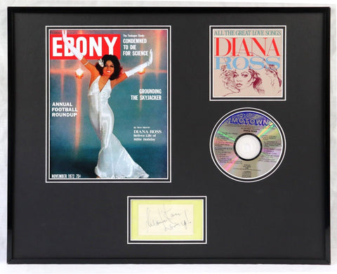 Diana Ross Signed Framed 16x20 Photo & CD Display Vintage Signature