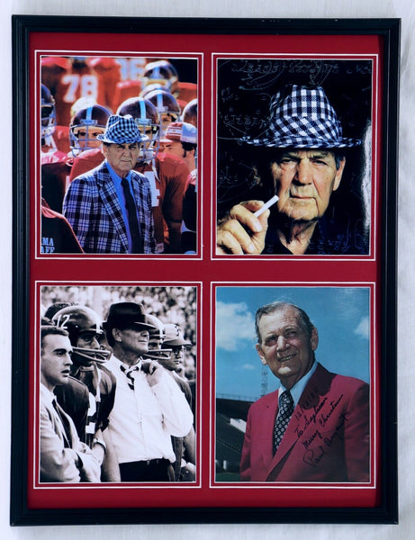 Coach Paul Bear Bryant Signed Framed 18x24 Photo Display 1980 Alabama