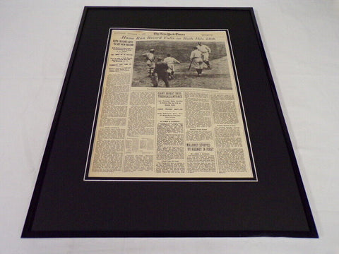 New York Times Oct 1 1927 Framed 16x20 Sports Page Poster Babe Ruth 60th HR