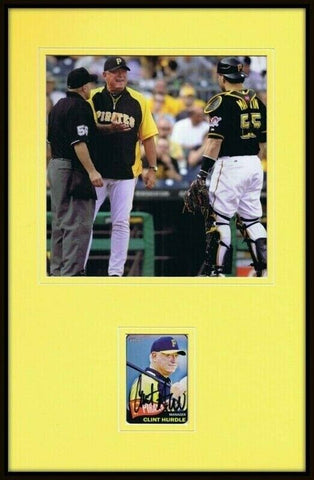 Clint Hurdle Signed Framed 11x17 Photo Display Pittsburgh Pirates