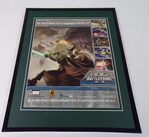 2005 Star Wars Battlefront II Framed 11x14 ORIGINAL Advertisement Yoda