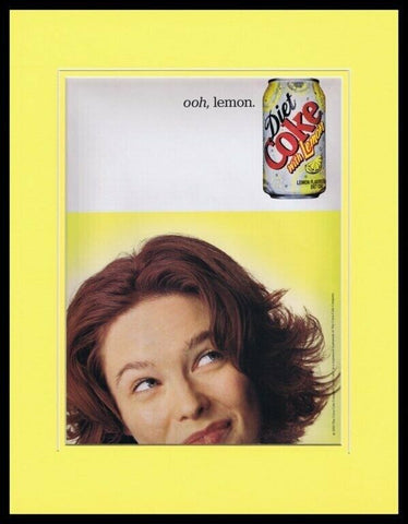 2002 Diet Coke Lemon Framed 11x14 ORIGINAL Advertisement 