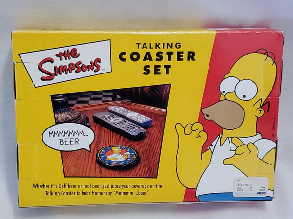 2002 Simpsons Talking Coaster Set Homer Simpson Moe Szyslak