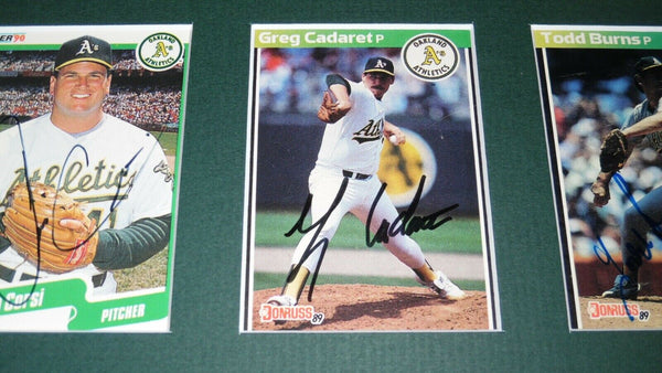 1989 Oakland A's Team Signed Framed 18x24 Photo Display JSA McGwire Canseco