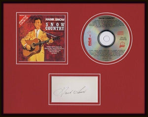 Hank Snow Signed Framed 11x14 Snow Country CD & Photo Display 