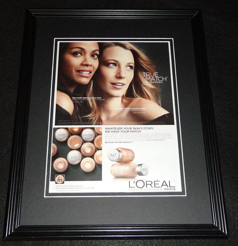 Zoe Saldana Blake Lively 2015 L'Oreal 11x14 Framed ORIGINAL Advertisement 