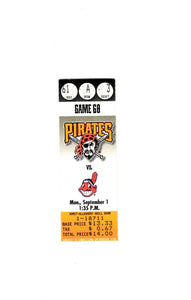 Sep 1 1997 Cleveland Indians @ Pittsburgh Pirates Ticket 1st Year Interleague