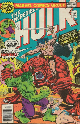 Incredible Hulk #201 ORIGINAL Vintage 1976 Marvel Comics Kronak Barbarian