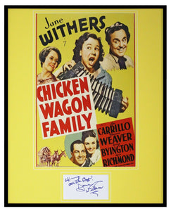 Jane Withers Signed Framed 16x20 Chicken Wagon Family Poster Display