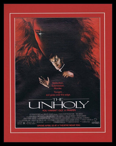 The Unholy 1988 Ben Cross Framed 11x14 ORIGINAL Vintage Advertisement 