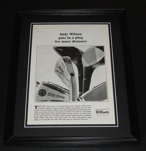 1960s Wilson Dynapower Golf Clubs Framed ORIGINAL Vintage Advertisement Photo