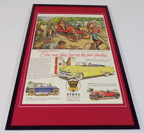 1955 Ethyl Corporation Gas Framed 11x17 ORIGINAL Vintage Advertising Poster