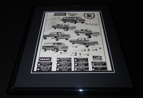 1981 Pittsburgh Area GMC Framed 11x14 ORIGINAL Vintage Advertisement