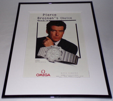 Pierce Brosnan 1998 Omega Watches Framed 11x14 ORIGINAL Vintage Advertisement